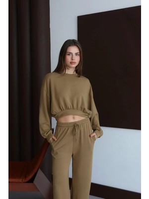 Fehu Bloom Yağ Yeşili Crop Eşofman Takımı