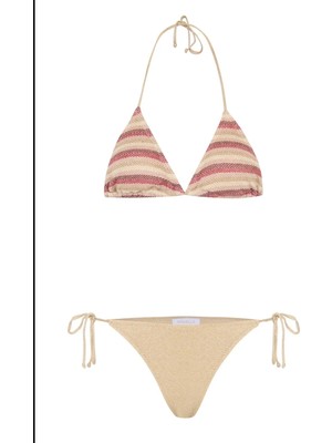Aquella Simli Üçgen Bikini Takımı Bej 210-1441