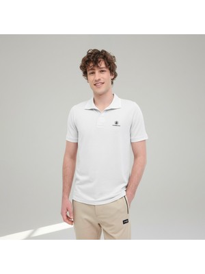 Lumberjack MB CT461 Sherman Erkek Beyaz Polo Yaka Tişört