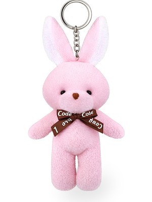 Süsle Bebek ve Parti Pelüş Tavşan Anahtarlık, 15 cm x 8 cm - Pembe