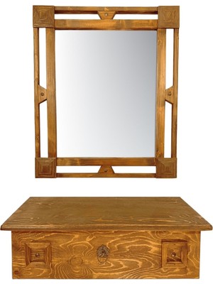 Feyza Design Kahverengi Ahşap Minimalist Antre Dresuarı 77 cm Genişlik