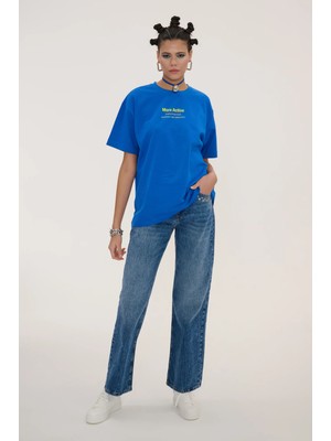 More Active Label Oversıze Grafik T-Shırt