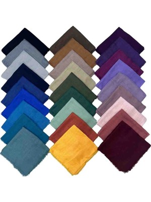 Özense 10 Adet Karışık 100X100 cm Düz Flamlı Pamuklu Hediyelik Eşarp