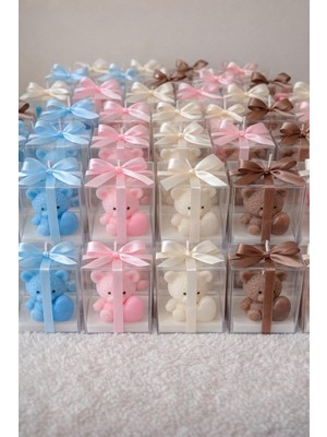 Kutulu Ayıcık Şekilli Mum Bebek Hediyeliği 10’lu Set – Şirin Tasarım & Özel Gün Hatırası