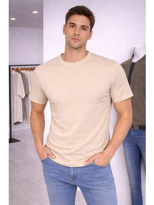 İnce Moda Giyim Basic Slim Fit Erkek Tişört – Düz Renk (Siyah / Lacivert / Bej / Beyaz)