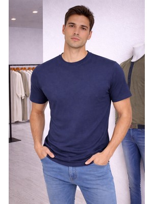 İnce Moda Giyim Basic Slim Fit Erkek Tişört – Düz Renk (Siyah / Lacivert / Bej / Beyaz)