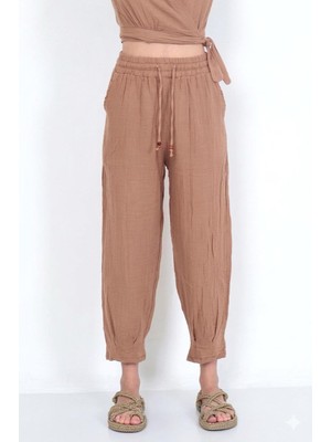 Sarez Müslin Paça Pileli Pantolon