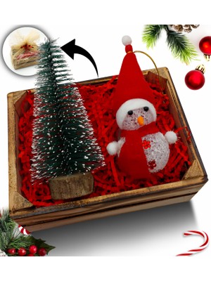 As Gift Mini Kasa Içerisinde Çam Ağacı & Kardan Adam Hediye Seti