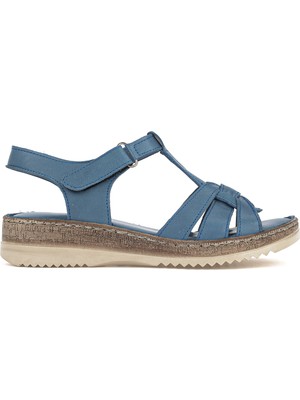 Ziya, Kadın Hakiki Deri Konfor Sandalet 1611051Z030 Mavi