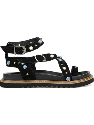 Ziya, Kadın Hakiki Deri Sandalet 1611050Z8518 Siyah