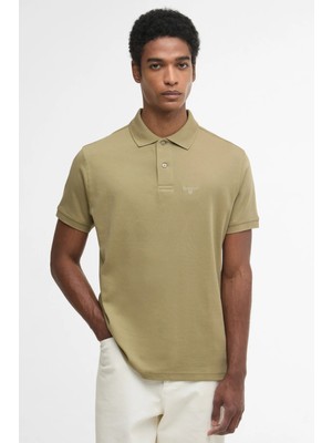 Barbour Hylton Interlock Tailored Fit Polo Yaka OL31 Bleached Olive
