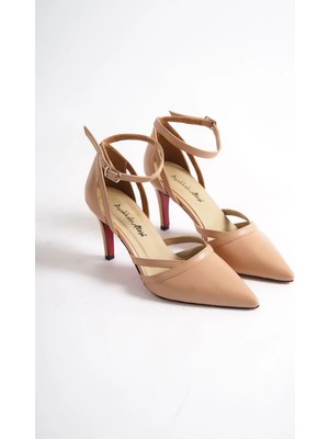 Ayakkabı Ateşi Nude Cilt Kadın Ince Topuklu Ayakkabı Stiletto Jamila