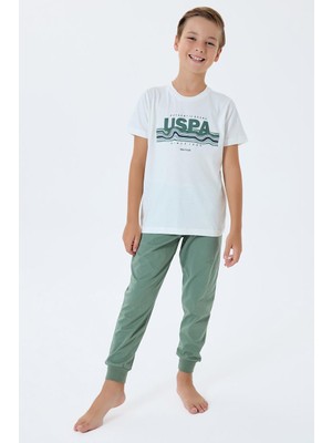 U.S. Polo Assn. U.s. Polo Assn Erkek Çocuk  Kısa Kollu Pijama Takım Bej