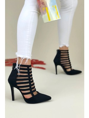 Ayakkabı Ateşi Sivri Burun Siyah Kadın Topuklu Ayakkabı Edgar