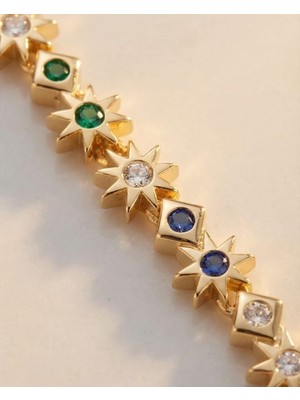Uretti - Nerman 4053 1301 Yıldızlı Renkli Taşlı Bileklik