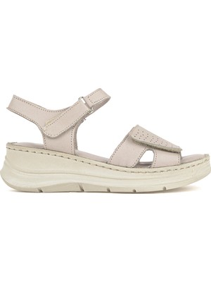 Ziya, Kadın Hakiki Deri Konfor Sandalet 1611051Z7110 Silver