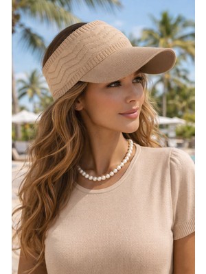 Aydın Şapkacınız Simli Örgü Vizör Şapka Kadın – Nefes Alabilen Yazlık Tenisçi Şapkası Uv Korumalı Şık Güneşlik