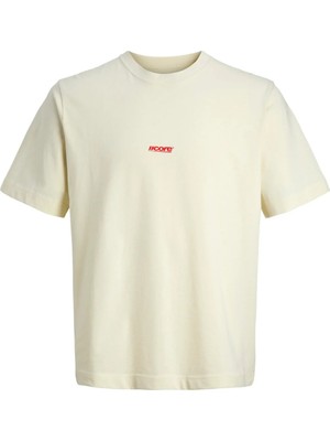Jack & Jones Jcoclub Small Front Prınt Ekru Erkek Kısa Kol T-Shirt