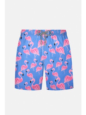 Ayyıldız 1845-SS Erkek Mavi Pembe  Desenli Deniz Şortu