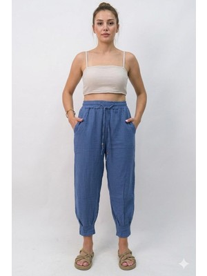 Sarez Müslin Paça Pileli Pantolon