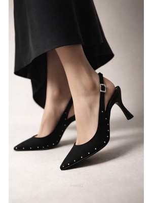 Firibu Kadın Kahverengi Slingback Stiletto Topuklu Ayakkabı Şık Davet Ofis Günlük Zarif Rahat Trend