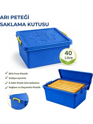 Aksaray Arıcılık Bal Taşıma Arı Peteği Saklama Kutusu 40 Litre Petek Saklama Kabı Arı Çerçeve Saklama Kutusu