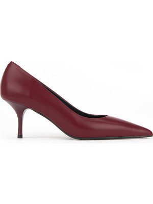 Ziya, Kadın Hakiki Deri Topuklu Ayakkabı 1611059Z1312 Bordo