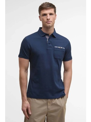 Barbour Premium Corpatch Tailored Polo Yaka NY91 Navy