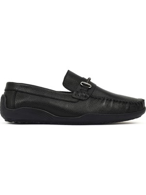 Derimod Erkek Siyah Tokalı Deri Loafer 26SFD6814FT