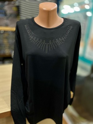 TCR Kadın Taşlı Nakışlı Penye Bluz