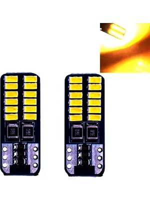 PINUKS Ampul Mını T10 LED 24 Smd 4014 LED 12V-24V Turuncu   ( 002188 ) Takım  PİNUKS-TC24-221221