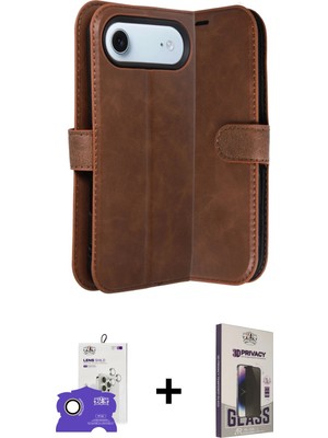 Cepte Toptan iPhone 17 Air Siluet Işık Serisi - Siyah Bilvis Hayalet Cam Ekran Koruyucu + Gold Bilvis Titan Kamera Lens