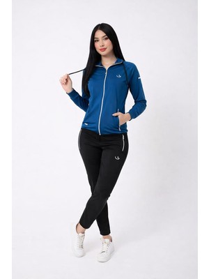 Wera Yeni Sezon, Dalgıç Kumaş, Kapüşonlu ,fermuarlı Bayan Eşofman Takımı