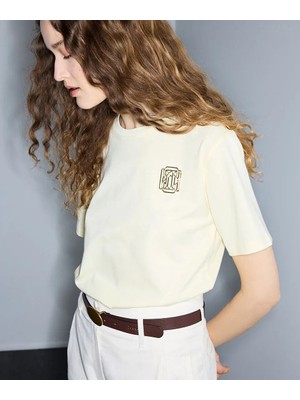 İpekyol Metal Monogram Aksesuarlı Tişört IS1260070244009