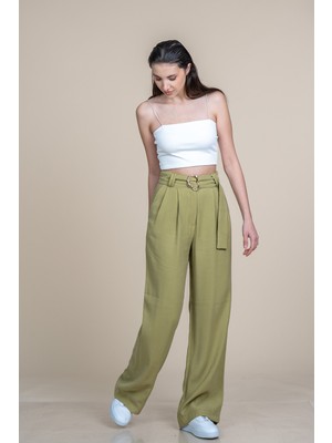 MissVina Kuşak Kemerli Palazzo Modal Yüksek Bel Pantolon 30372