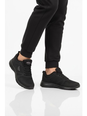 Walkway Siyah Fileli Hafif Esnek Büyük Numara Spor Ayakkabı 020 M