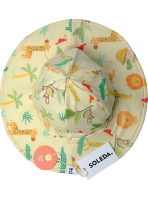 Soleda Uv Korumalı Çift Taraflı Ayarlanabilir Bebek Çocuk Şapkası Safari Jungle 0-6 Yaş