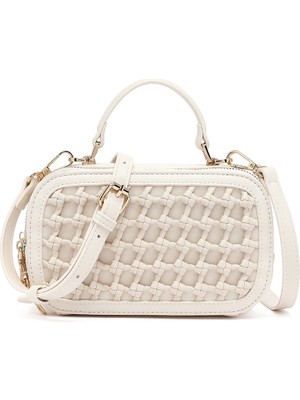 Derimod Kadın Krem Örgülü Çapraz Çanta 26SBD281829