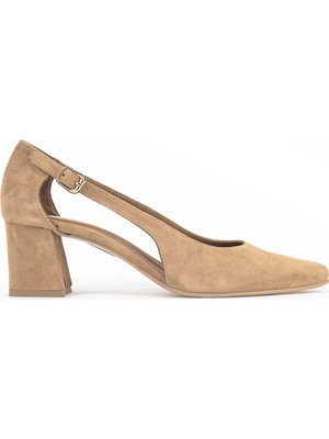 Ziya, Kadın Hakiki Deri Topuklu Ayakkabı 1611030Z3832 Camel