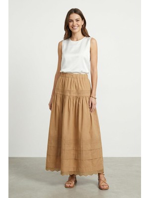 Loreen Kadın Pamuklu Fisto Detaylı Volanlı Etek - 20728