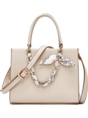 Derimod Kadın Krem Uzun Askılı Aksesuarlı Kol Çantası 26PBD280718