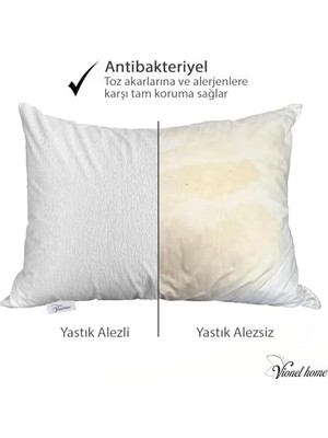 Vionel 2 Li Paket Pamuklu, Sıvı Geçirmez Yastık Koruyucu Alez, Havlu Yüzey Yastık Alezi