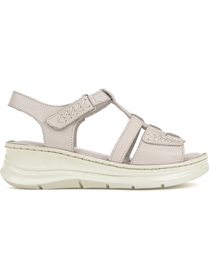 Ziya, Kadın Hakiki Deri Konfor Sandalet 1611051Z110 Silver