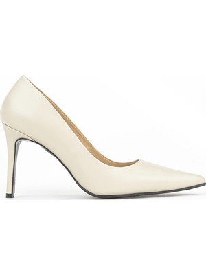 Ziya, Kadın Hakiki Deri Topuklu Ayakkabı 1611059Z1425 Bej