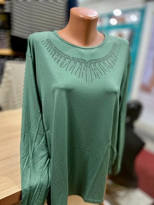 TCR Kadın Taşlı Nakışlı Penye Bluz