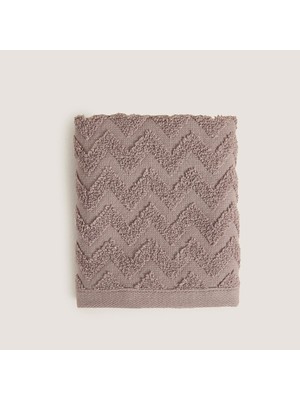 Chakra Zigzag %100 Pamuk El Havlusu 30X40 cm Lila