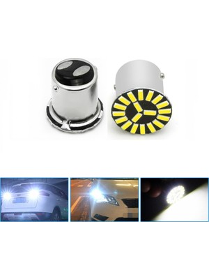 PINUKS Ampul Çift Duy 1016 LED 19 Smd LED Çiçek Model Beyaz 12V   ( 002324 ) Takım  PİNUKS-TC24-223006