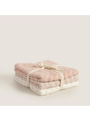 Chakra Zıgzag %100 Pamuk 3'lu Yüz Havlusu Seti 50X80 cm