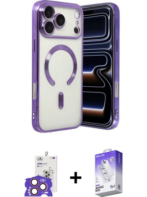 Cepte Toptan iPhone 17 Pro Max Nova Işık Özel Seri - Siyah Bilvis 5in1 3D Magic Cam Ekran Koruyucu + Turuncu Bilvis Titan Kamera Lens