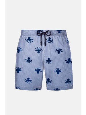 Ayyıldız 1845-SS Erkek Lacivert Desenli Deniz Şortu